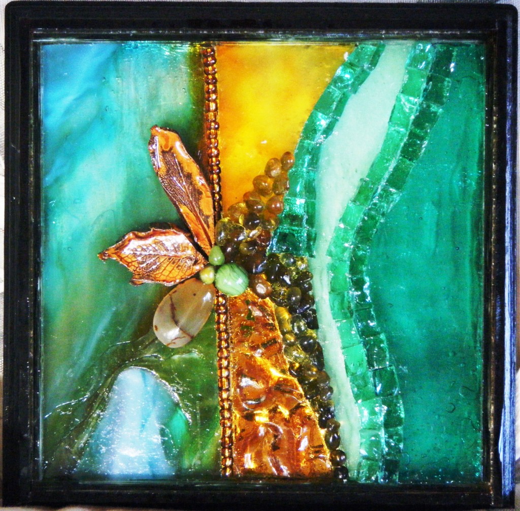 Gold Green Mosaic by Penny Collins